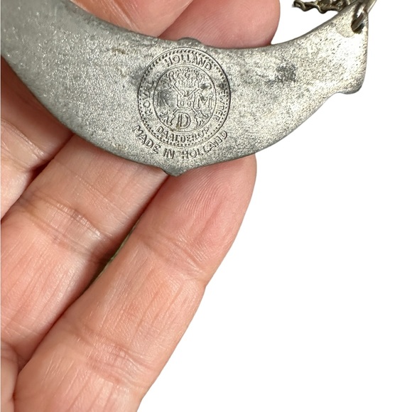 Royal Holland Daalderop Pewter Overlay Green Glass Decanter Bottle w/Stopper - Picture 4 of 10